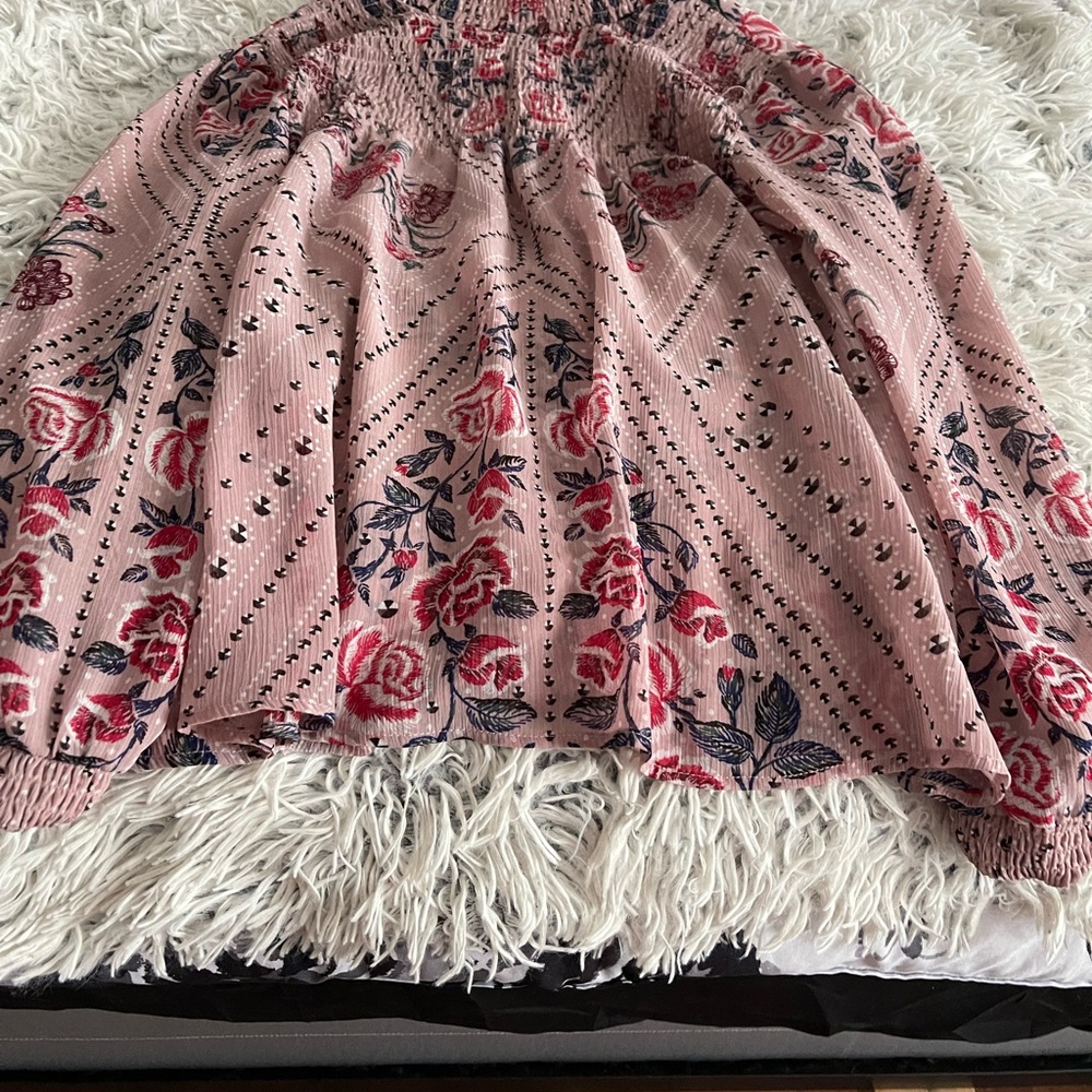 Womens floral blouse with mock neck